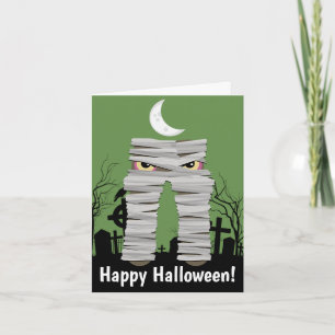 Halloween mummie groet kaart