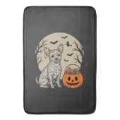 Halloween Mummie Hond en Pompoen Snoep Badmat (Voorkant Verticaal)