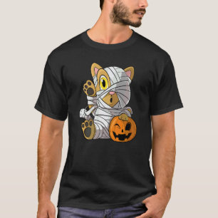 Halloween Mummie Kat Pompoen Kitten T-shirt