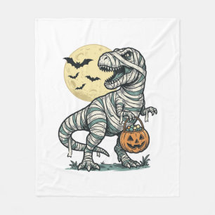 Halloween Mummie T-Rex Snoep Emmer Vintage Vector_ Fleece Deken