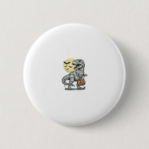 Halloween Mummie T-Rex Snoep Emmer Vintage Vector_ Ronde Button 5,7 Cm