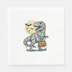 Halloween Mummie T-Rex Snoep Emmer Vintage Vector_ Servet