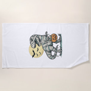 Halloween Mummie T-Rex Snoep Emmer Vintage Vector_ Strandlaken