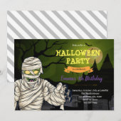 Halloween mummie uitnodiging (Voorkant / Achterkant)