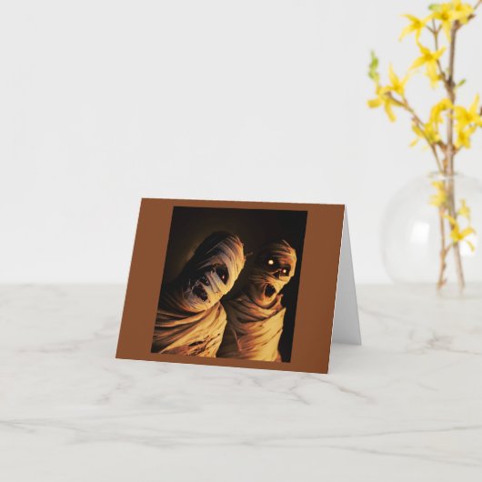 Halloween - Mummies 1 Kaart (Gele Bloem)