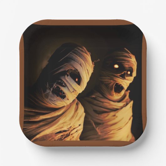 Halloween - Mummies 1 Papieren Bordje (Voorkant)