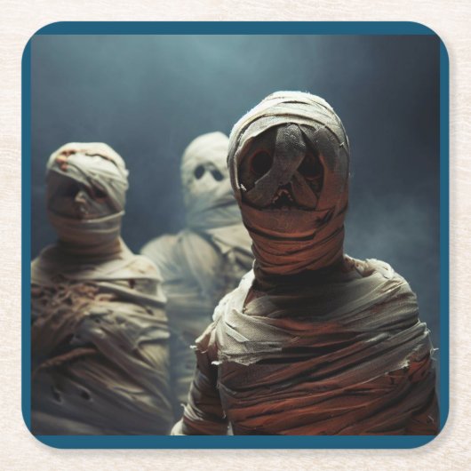 Halloween - Mummies 2 Kartonnen Onderzetters (Voorkant)