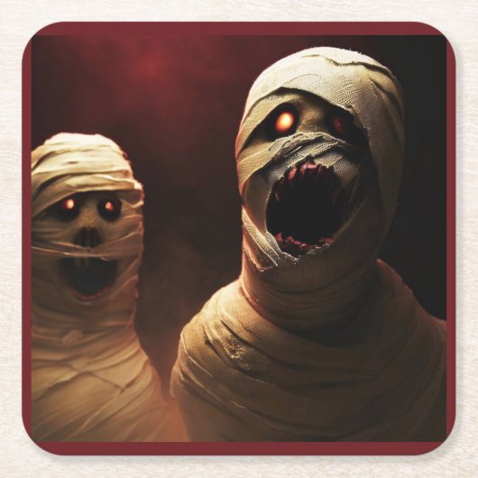 Halloween - Mummies 3 Kartonnen Onderzetters (Voorkant)