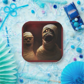 Halloween - Mummies 3 Papieren Bordje (Feest)