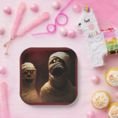Halloween - Mummies 3 Papieren Bordje (Feest)