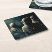 Halloween - Mummies 4 Kartonnen Onderzetters (Schuin)