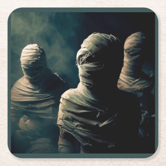 Halloween - Mummies 4 Kartonnen Onderzetters (Voorkant)
