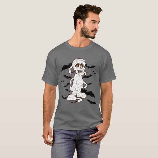 Halloween Mummy and bats Holiday t shirt (Voorkant volledig)
