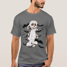 Halloween Mummy and bats Holiday t shirt