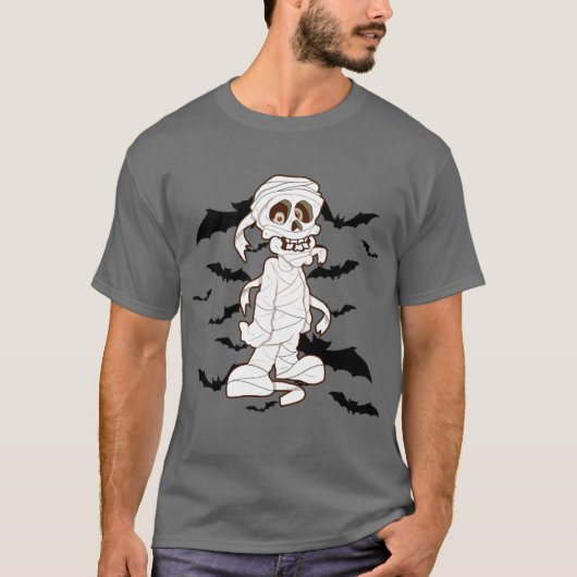 Halloween Mummy and bats Holiday t shirt (Voorkant)