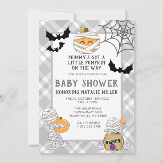 Halloween Mummy Baby shower Uitnodiging (Voorkant)