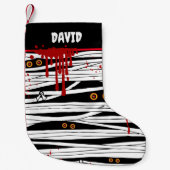 Halloween Mummy Bandages Creepy Eyes Kleine Kerstsok (Voorkant)