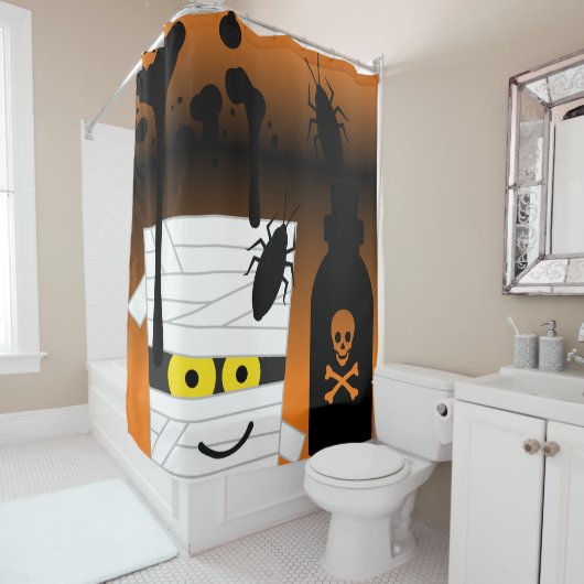 Halloween Mummy Bugs Poison fles Douchegordijn (In situ)