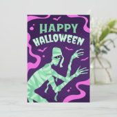 HALLOWEEN MUMMY CARTOON, HAPPY HALLOEEN FEESTDAGENKAART (Staand voorkant)