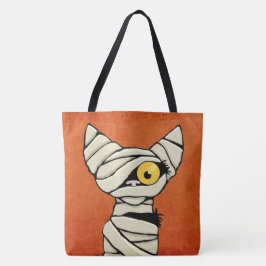 Halloween Mummy Cat Tote Bag