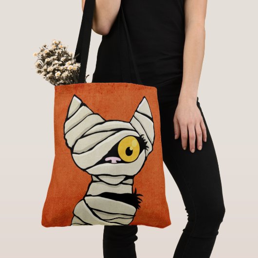 Halloween Mummy Cat Tote Bag (Dichtbij)
