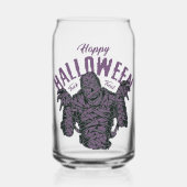 Halloween Mummy Glass - Spooky Paarse Blikvorm Glas (Voorkant)