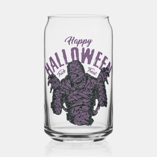 Halloween Mummy Glass - Spooky Paarse Blikvorm Glas (Voorkant)
