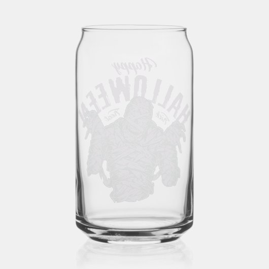 Halloween Mummy Glass - Spooky Paarse Blikvorm Glas (Achterkant)