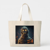 Halloween mummy grote tote bag (Achterkant)