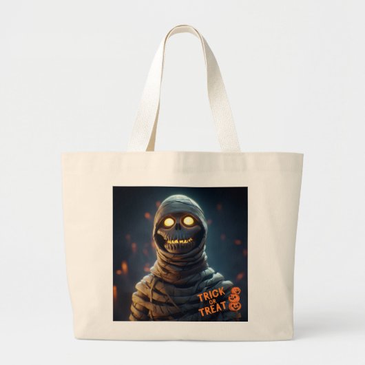 Halloween mummy grote tote bag (Voorkant)