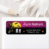 Halloween Mummy Haunted House Pink Etiket (Insitu)