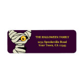 Halloween Mummy kat retour adres labels (Voorkant)