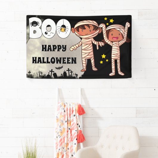 Halloween mummy kinder graveyard boe full moon spandoek (Insitu)
