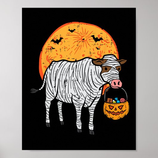 Halloween Mummy Koe Trick Treat Boerderij Kostuum  Poster (Voorkant)