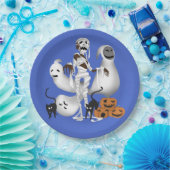 Halloween Mummy met Kitty Cats en Ghost Papieren Bordje (Feest)