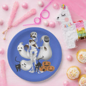 Halloween Mummy met Kitty Cats en Ghost Papieren Bordje (Feest)