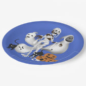 Halloween Mummy met Kitty Cats en Ghost Papieren Bordje (Gekanteld)