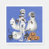 Halloween Mummy met Kitty Cats en Ghost Servet (Voorkant)