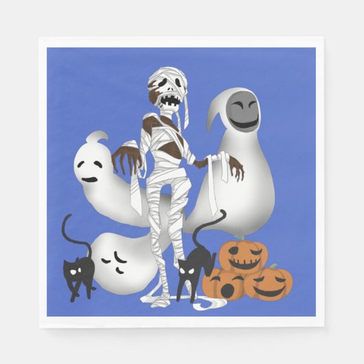 Halloween Mummy met Kitty Cats en Ghost Servet (Voorkant)
