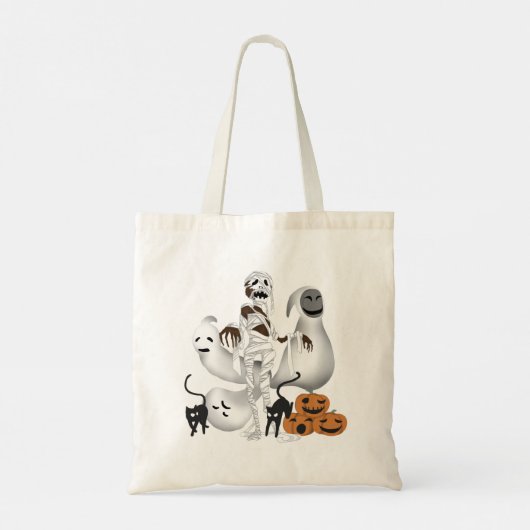 Halloween Mummy met Kitty Cats en Ghost Tote Bag (Achterkant)
