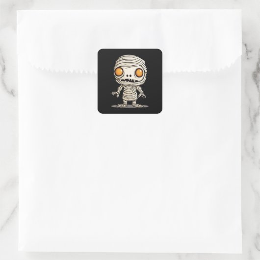 Halloween Mummy Model Vierkante Sticker (Tas)