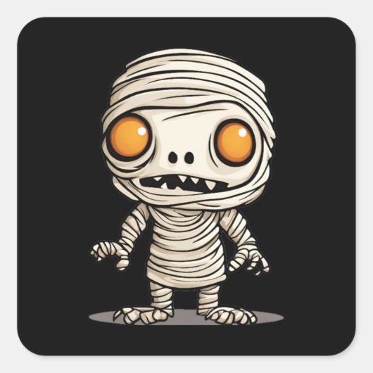 Halloween Mummy Model Vierkante Sticker (Voorkant)