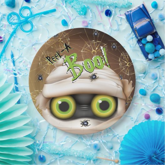 Halloween Mummy Monster Peek A Boo Papieren Bordje (Feest)
