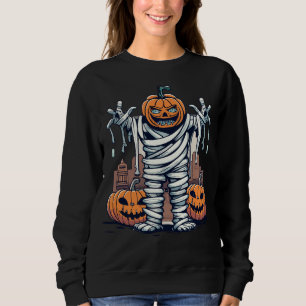 Halloween Mummy Pumpkin Spooky Scary Herfst Seizoe Trui