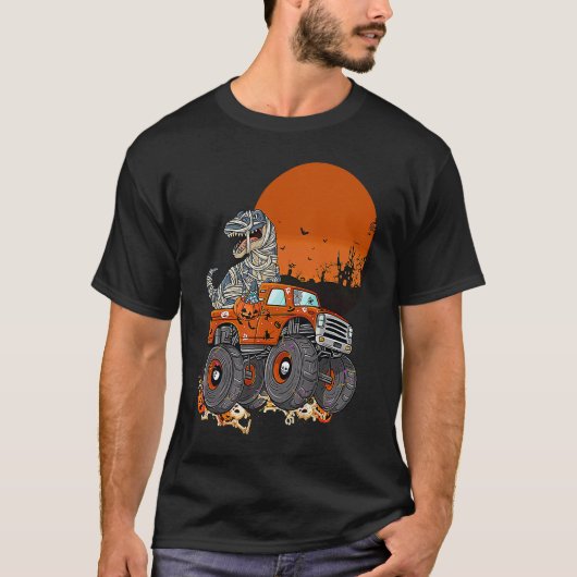 Halloween Mummy Rex Monster Truck T-shirt (Voorkant)