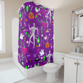 Halloween Mummy Skeleton Pumpkin Ghost Monster Douchegordijn (In situ)