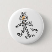 Halloween Mummy Stick Figuur Button (Voorkant)