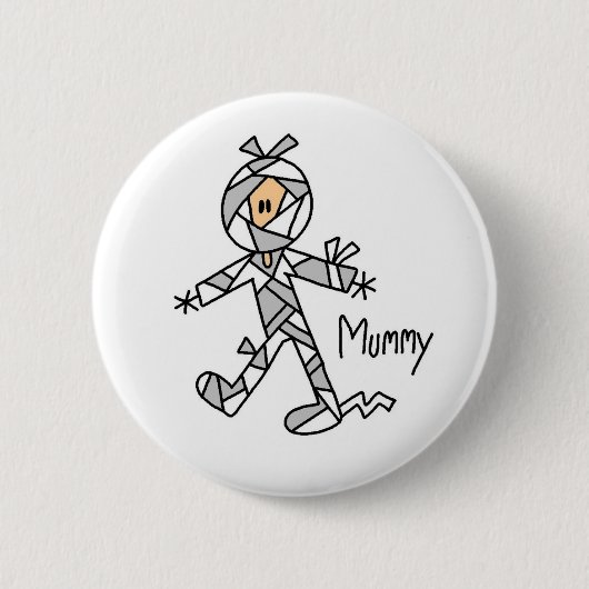 Halloween Mummy Stick Figuur Button (Voorkant)