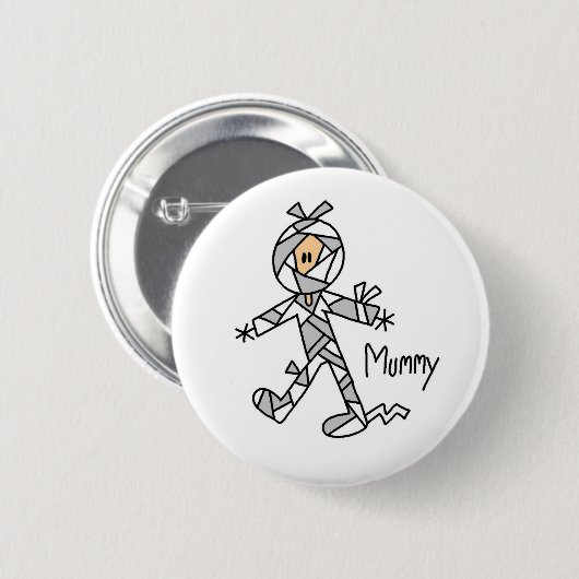 Halloween Mummy Stick Figuur Button (Voorkant /achterkant)