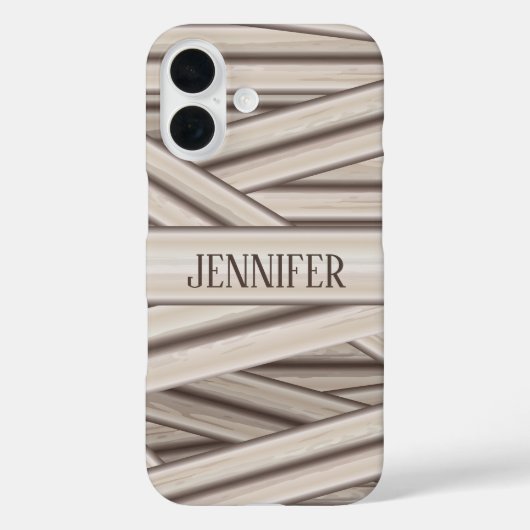 Halloween Mummy Stripes Pattern en Custom Name Case-Mate iPhone Case (Achterkant)
